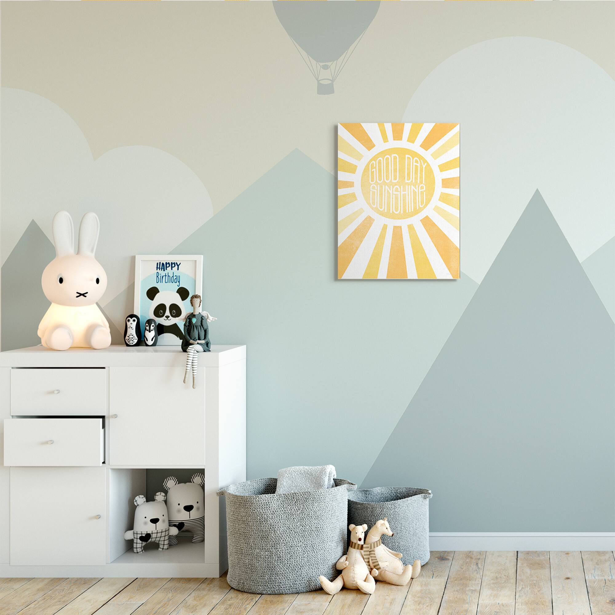 Stupell Industries Good Day Sunshine Greeting Bright Yellow Rays Canvas Wall Art